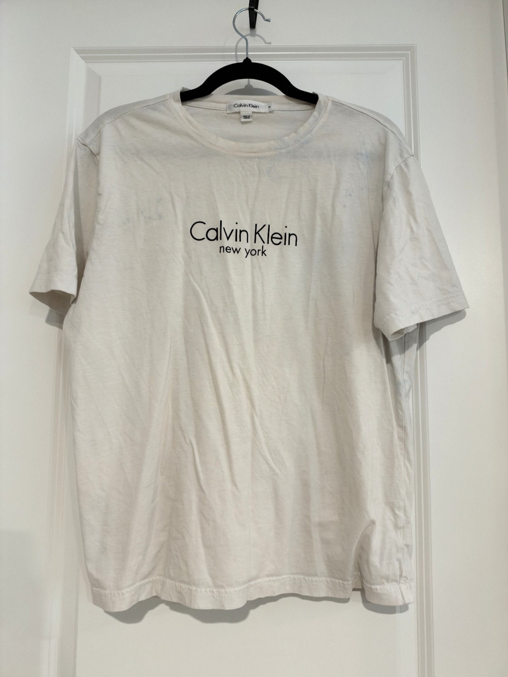 Calvin Klein New York Classic Y2K Women’s White Logo T-Shirt Short Sleeve Size M